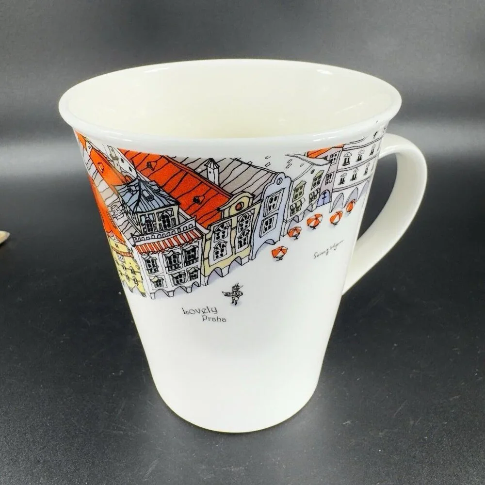 Europe‎ Sketch Rabbitstory Porcelain Coffee Mug Cup Korea Lovely Praha Mug Cup